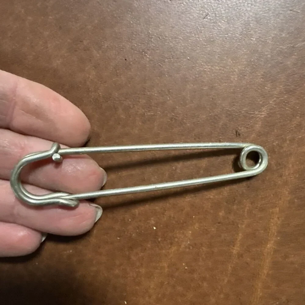Vintage Oversized Silver Toned 3” Safety Pin